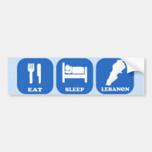 Eat Sleep Lebanon Bumper Stickers