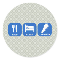 Eat Sleep Lebanon Round Sticker
