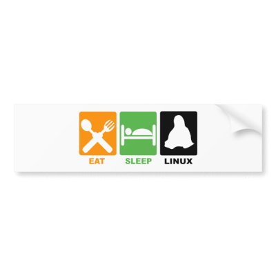 EAT SLEEP LINUX BUMPER STICKER by Sofia_Youshi