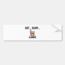 Eat Sleep LLAMAS Bumper Stickers