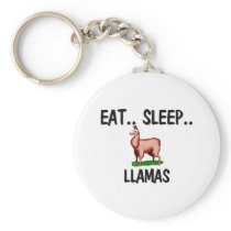 Eat Sleep LLAMAS keychains