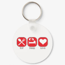 Eat Sleep Love keychains