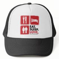 Eat Sleep Love v01 hats by visualnewbie Eat Sleep Love v01 hats