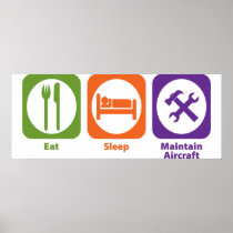 Eat Sleep Maintain Aircraft Poster