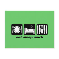 eat sleep math postcards