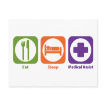 Eat Sleep Medical Assist postcards