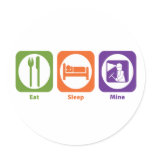 Eat Sleep Mine Stickers