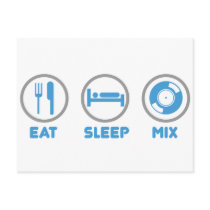 Eat, Sleep, Mix Again - DJ Disc Jockey Music Deck postcards by HOTDJGEAR Eat, Sleep, Mix Again - DJ Disc Jockey Music Deck postcards