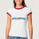 ladies_casual_ringer_tshirt - Eat, Sleep & mix. Thats the DJ life style. Sometimes drink and women will come into it, but the true dj mainly spends his time eating, sleeping and mixing.: Sizes  Available colors: whitered