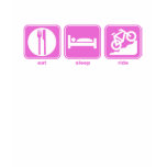 eat sleep mountain bike pink tee shirt