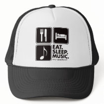 Eat Sleep Music - Black hats