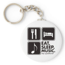 Eat Sleep Music - Black Key Chain