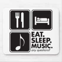 Eat Sleep Music - Black Mouse Mats