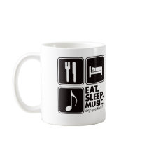 Eat Sleep Music - Black mugs