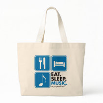Eat Sleep Music - Blue Tote Bags