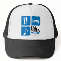 Eat Sleep Music - Blue Mesh Hat