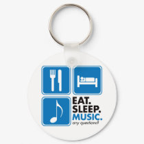 Eat Sleep Music - Blue keychains by visualnewbie Eat Sleep Music - Blue keychains