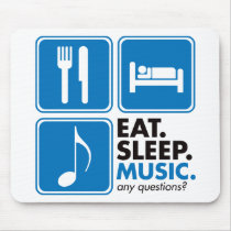Eat Sleep Music - Blue Mouse Mats