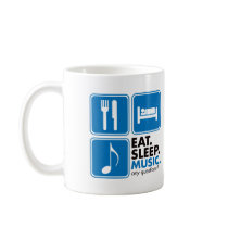 Eat Sleep Music - Blue mugs
