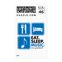 Eat Sleep Music - Blue Stamp