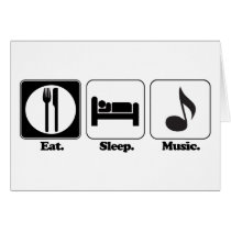 eat sleep music greeting cards