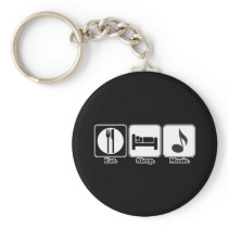 eat sleep music key chain