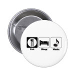 eat sleep music pinback button
