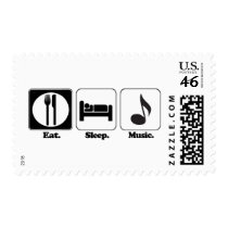 eat sleep music postage