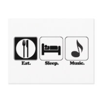 eat sleep music post cards