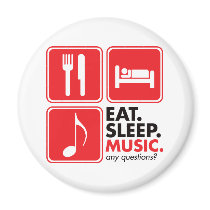 Eat Sleep Music - Red Refrigerator Magnets