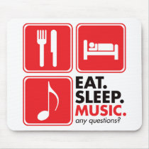 Eat Sleep Music - Red Mouse Pad