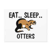 Eat Sleep OTTERS postcards by AnimalShirts Eat Sleep OTTERS postcards