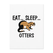 Eat Sleep OTTERS postcards by AnimalShirts Eat Sleep OTTERS postcards