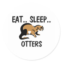 Eat Sleep OTTERS stickers by AnimalShirts Eat Sleep OTTERS stickers