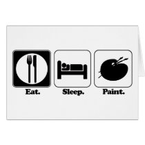 eat sleep paint greeting cards