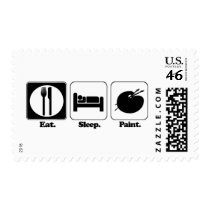 eat sleep paint stamp