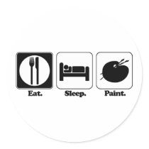 eat sleep paint sticker
