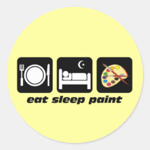 Eat sleep paint stickers