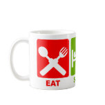 EAT SLEEP PEE ROAD SIGN mugs