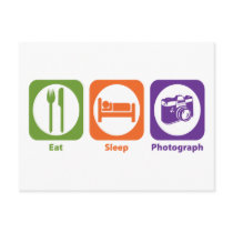 Eat Sleep Photograph Post Cards