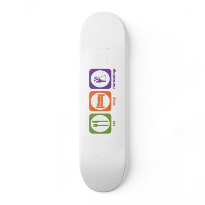 Eat Sleep Plan Weddings Skate Deck by 1000suns