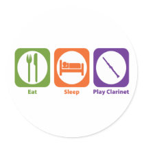 Eat Sleep Play Clarinet Round Sticker