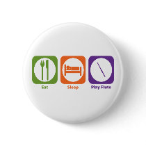 Eat Sleep Play Flute Pin