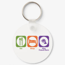 Eat Sleep Play French Horn keychains