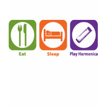 Eat Sleep Play Harmonica t-shirts by 1000suns Eat Sleep Play Harmonica t-shirts