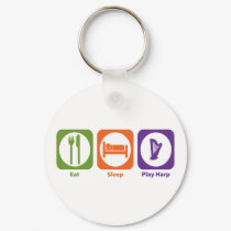 Eat Sleep Play Harp keychains by 1000suns Eat Sleep Play Harp keychains