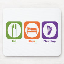 Eat Sleep Play Harp Mouse Pad