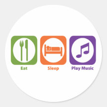 Eat Sleep Play Music Round Sticker