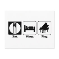 eat sleep play piano postcard