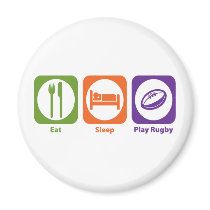 Eat Sleep Play Rugby Fridge Magnet